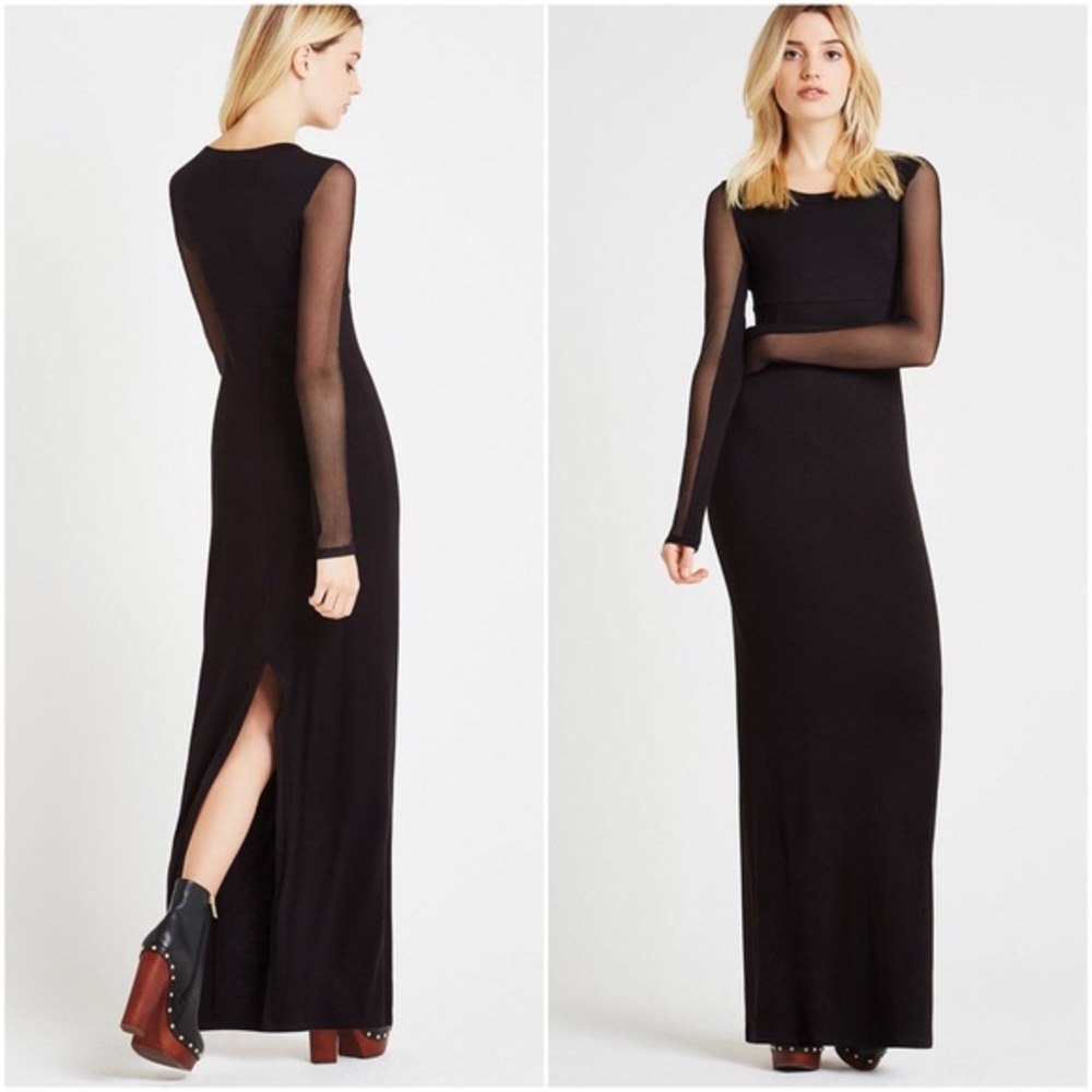NWOT BCBGeneration Sheer-Sleeve Knit Maxi Dress